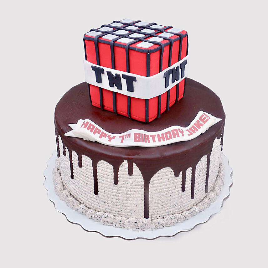 Online Minecraft Tnt Birthday Marble Cake Gift Delivery In Uae Ferns N Petals