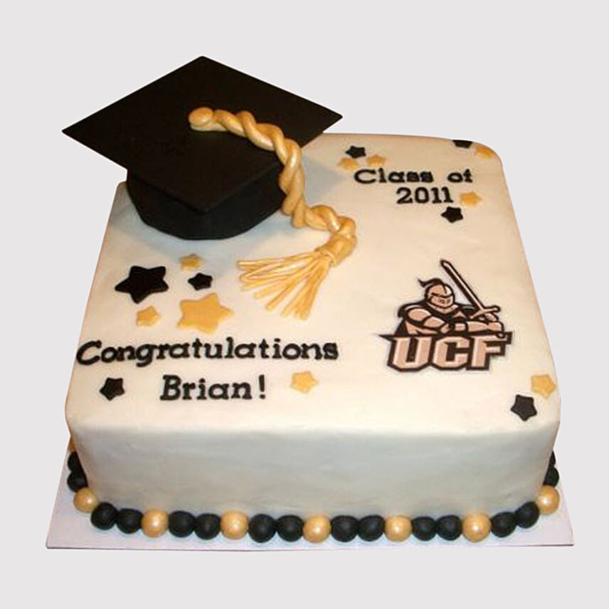 UCF Graduation Truffle Cake