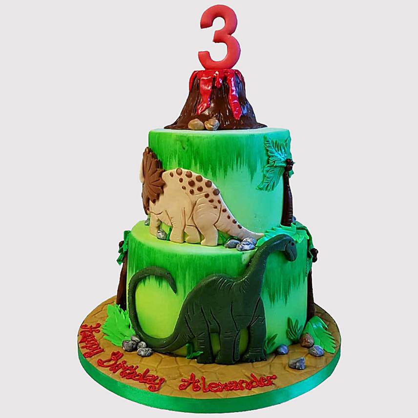 Volcano Jungle Vanilla Cake