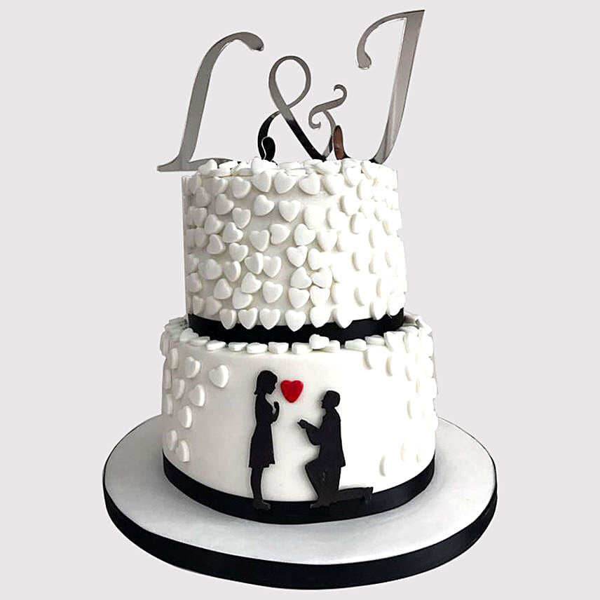 2 Layered Couple In Love Vanilla Cake