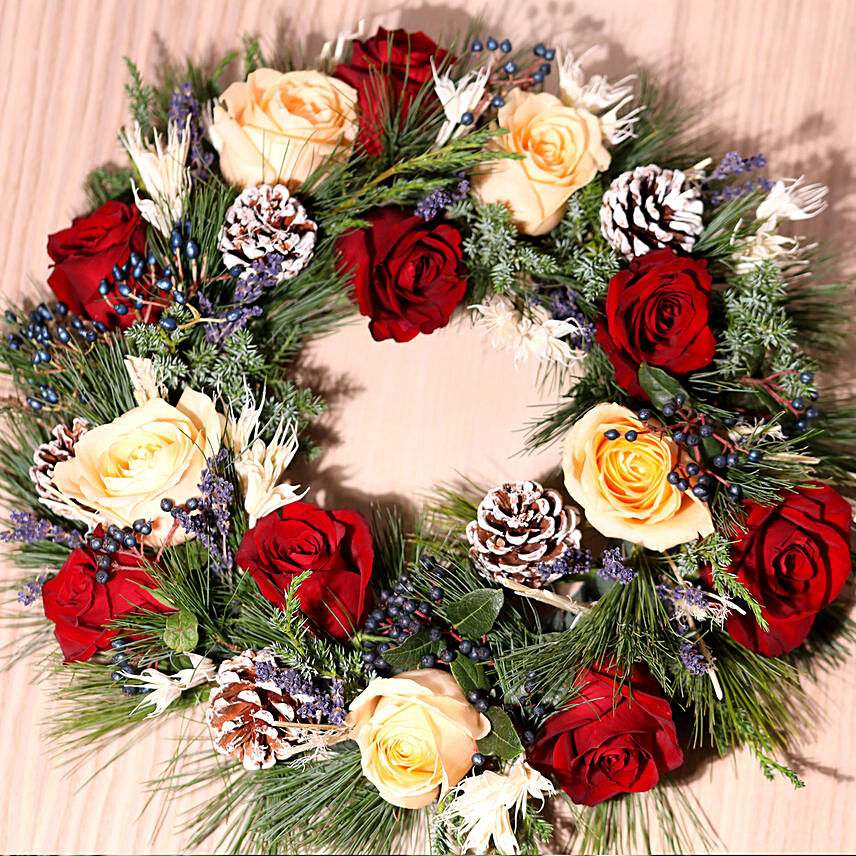 Wreath with Lavender & Mixed Flowers