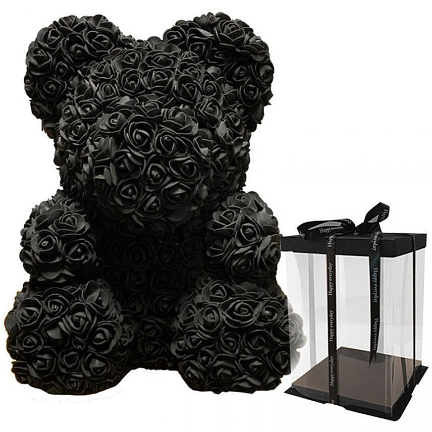 Artificial Black Roses Teddy