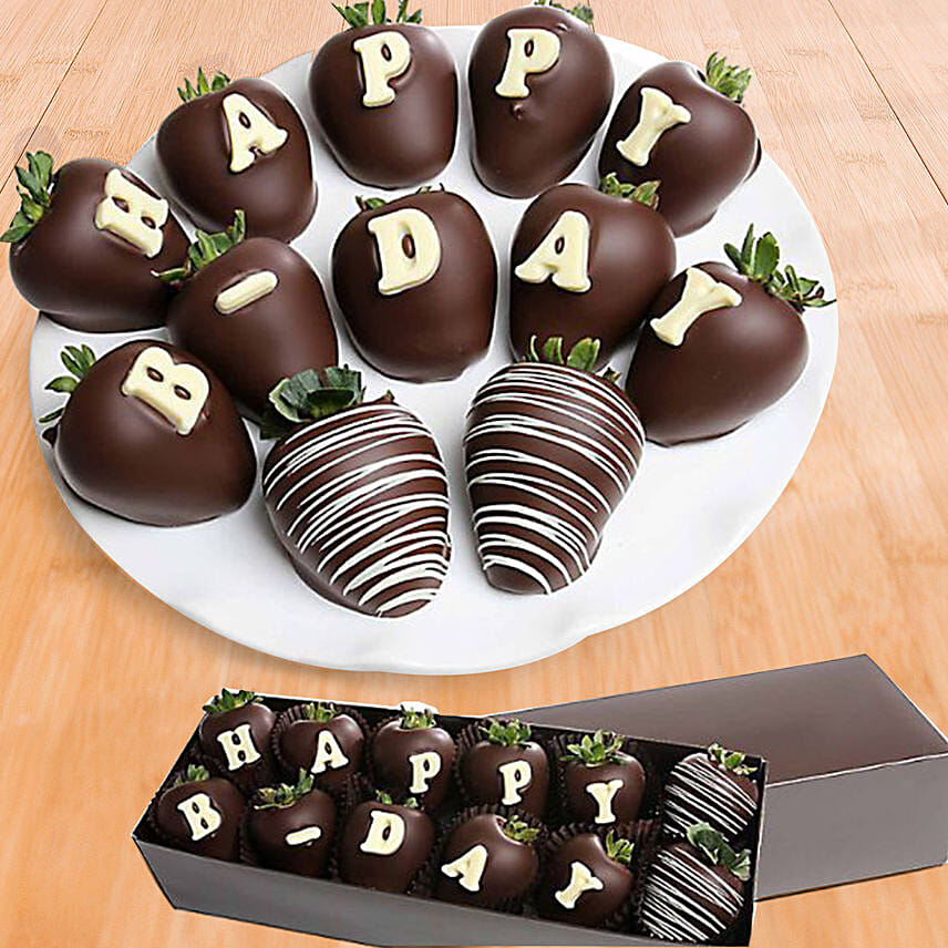 Birthday Belgian Dark Chocolate Strawberries