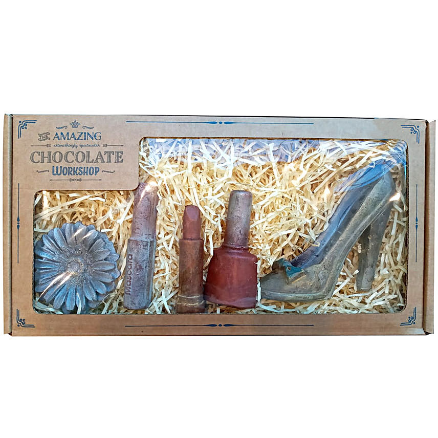Silver Gerbera and High Heeled Shoe Chocolates