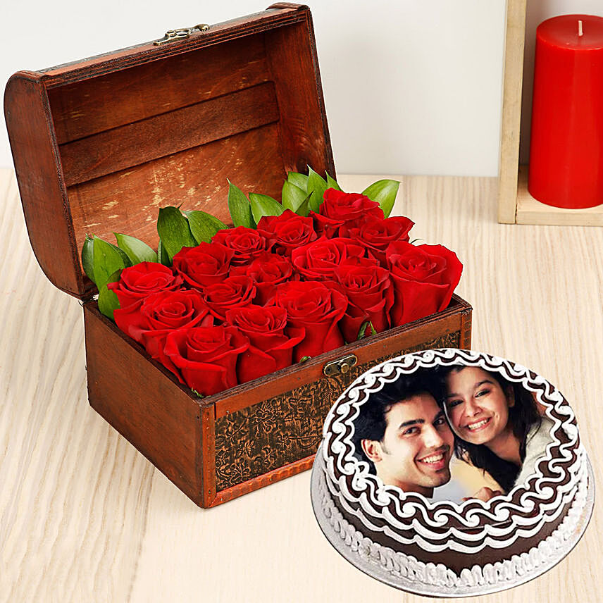 Red Roses & Chocolate Cake