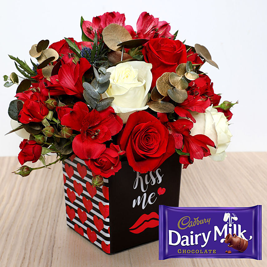 Romantic Flowers with Dairy Milk Chocolate