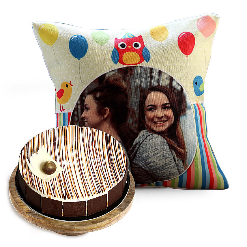 Colourful Cushion with Marble Cake combo
