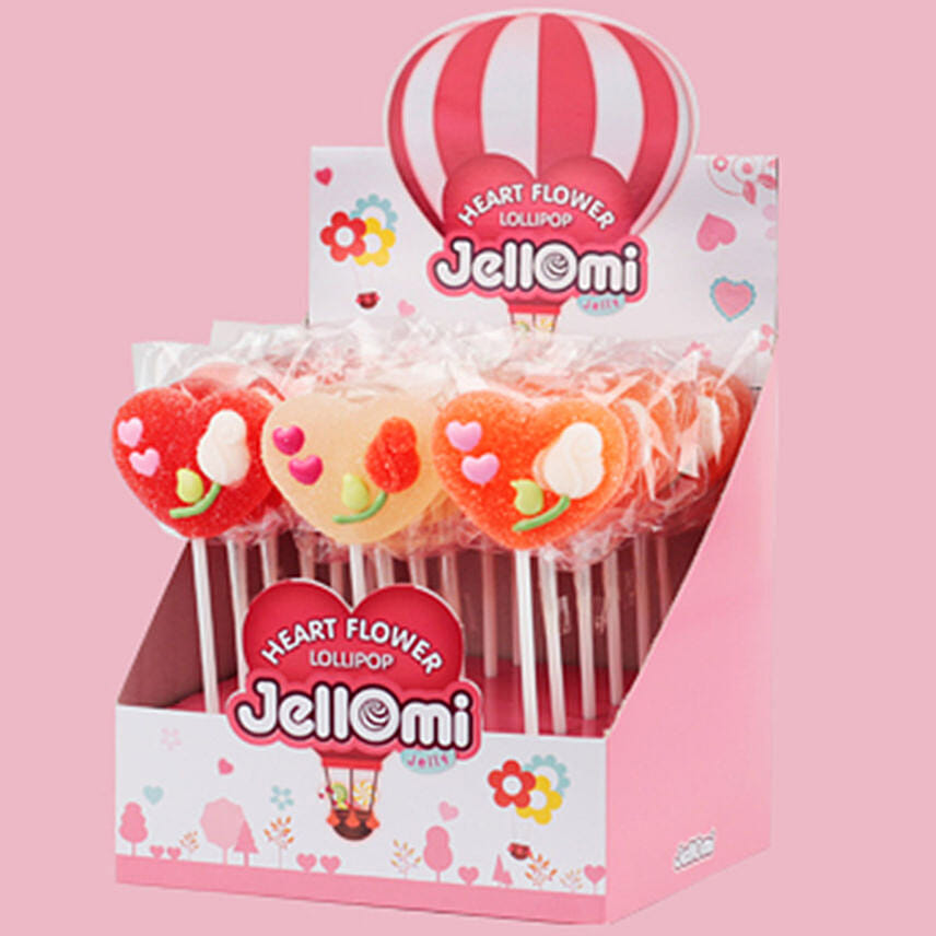 Heart Shaped Jelly Lollipops 18 Pcs