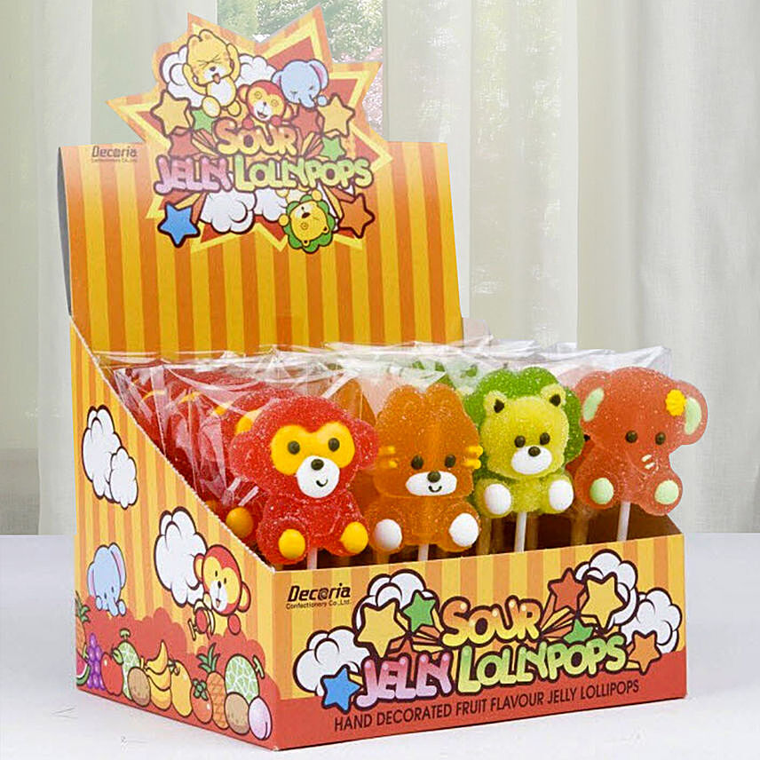 Sour Jelly Lollipops 24 Pcs