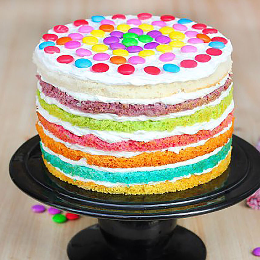 M and M Rainbow Cake