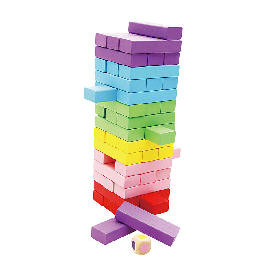 Rainbow Jenga Set