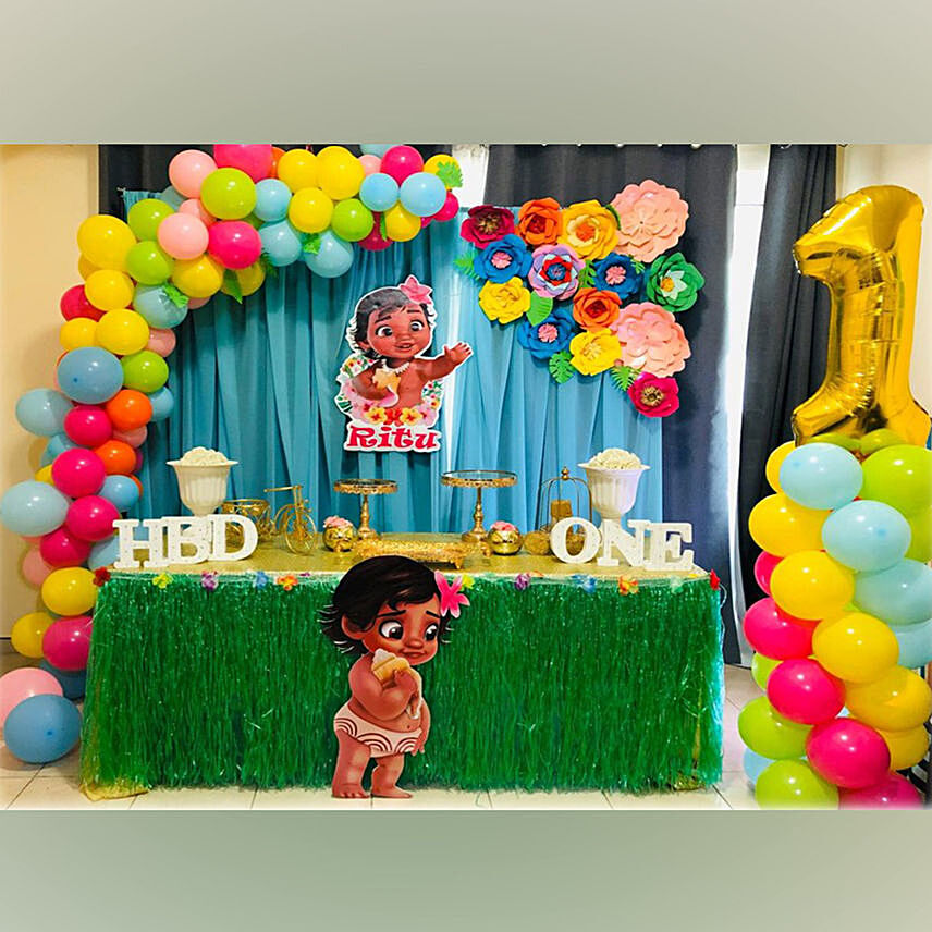 Baby Moana Theme Birthday Decor