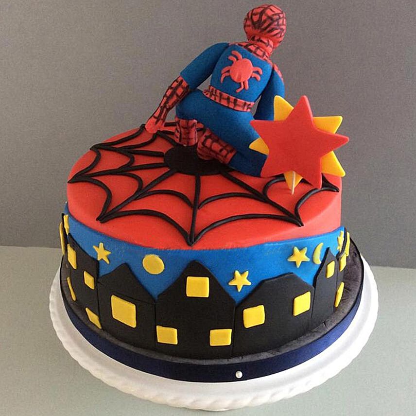 Spiderman 3D Red Velvet Cake