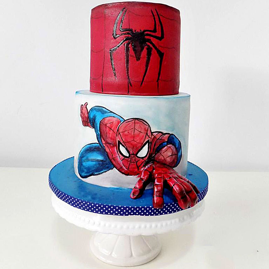 Spiderman Marble Cake 2 Tier