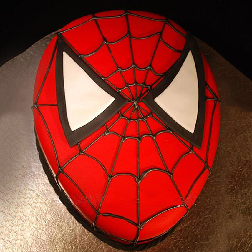 Spiderman Red Velvet Face Cake