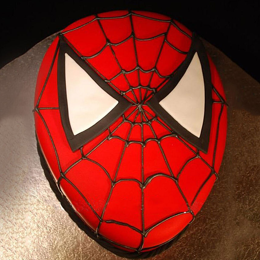 Spiderman Vanilla Face Cake