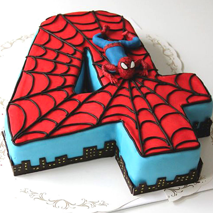 Fourth Year Spiderman Red Velvet Cake