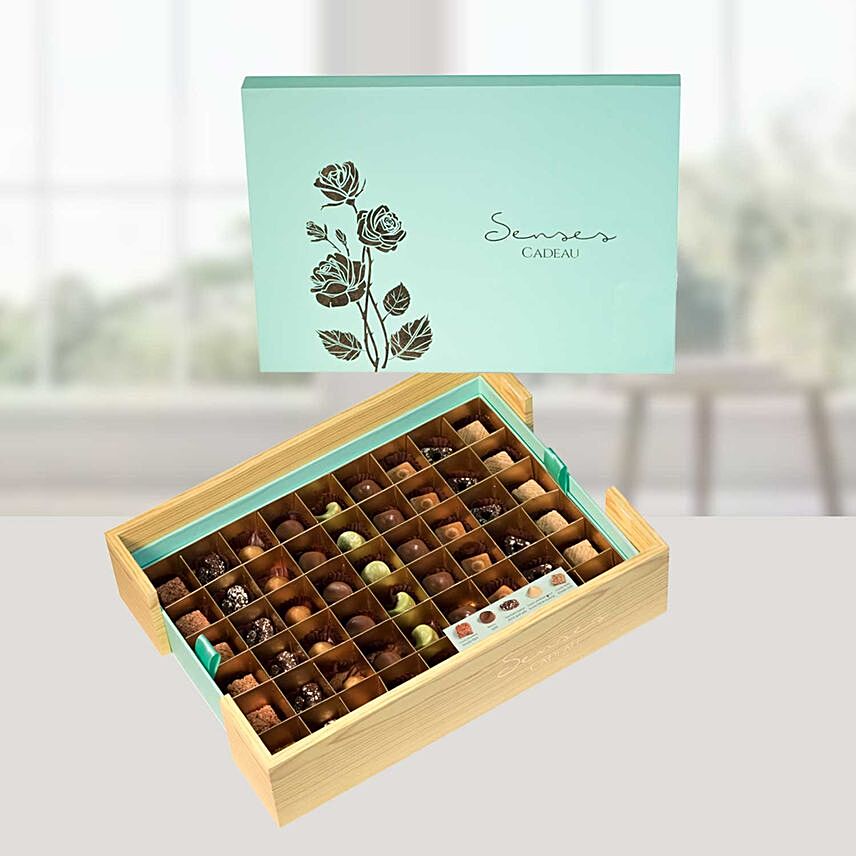 Classic Wooden Box With Assorted Chocolates