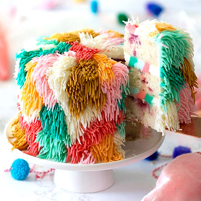 Vanilla Buttercream Shag  Cake