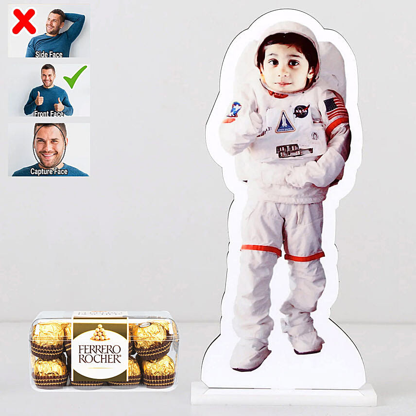 Personalised Caricature Astronaut with Ferrero Rocher