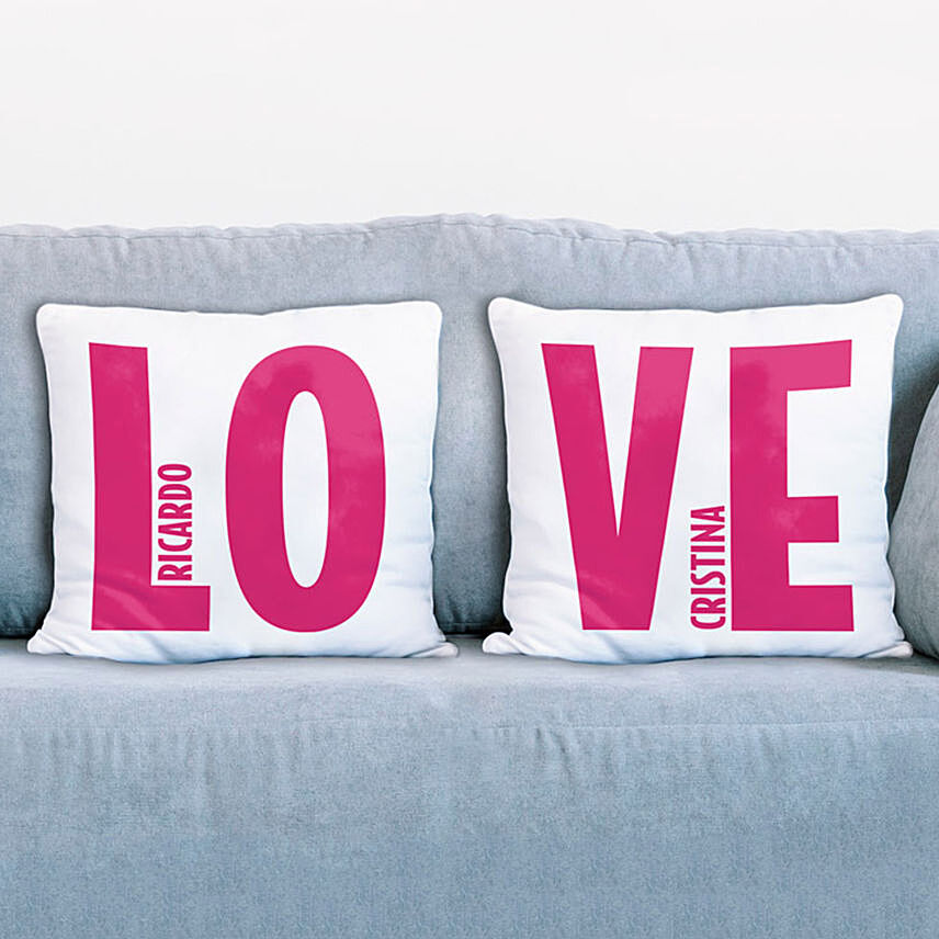 Set of 2 Personalise Love Cushions