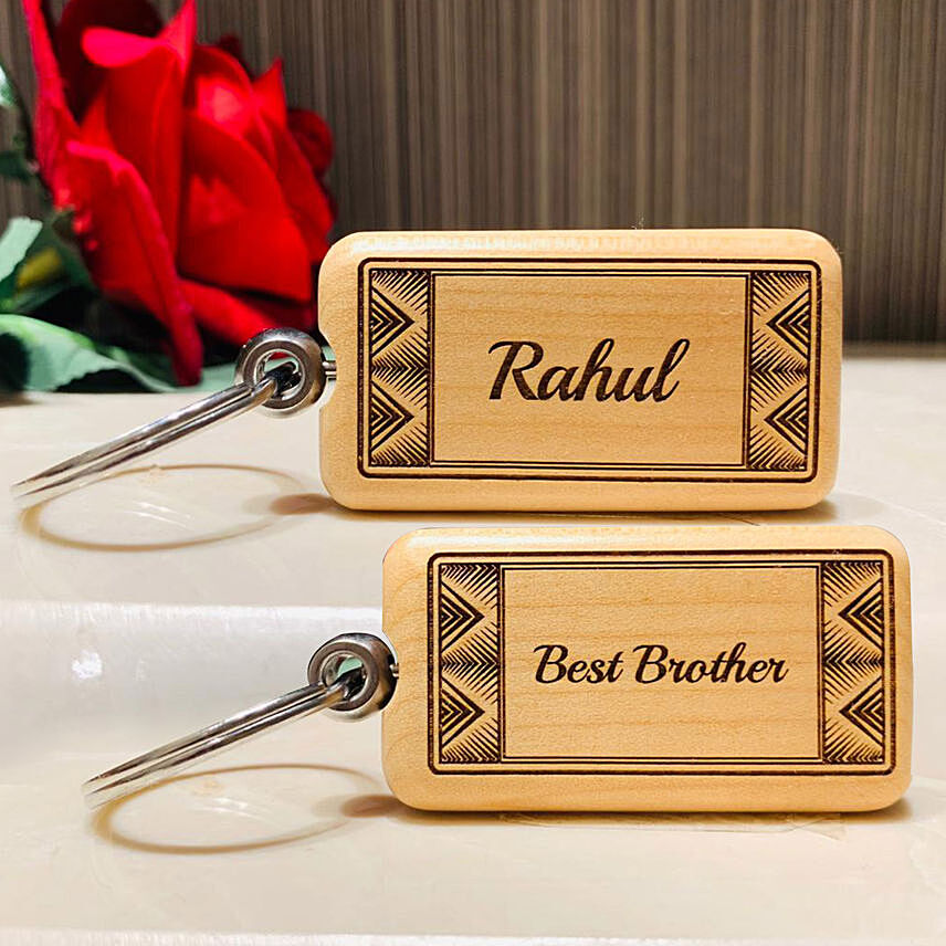Personalised Engraved Best Brother Keychain