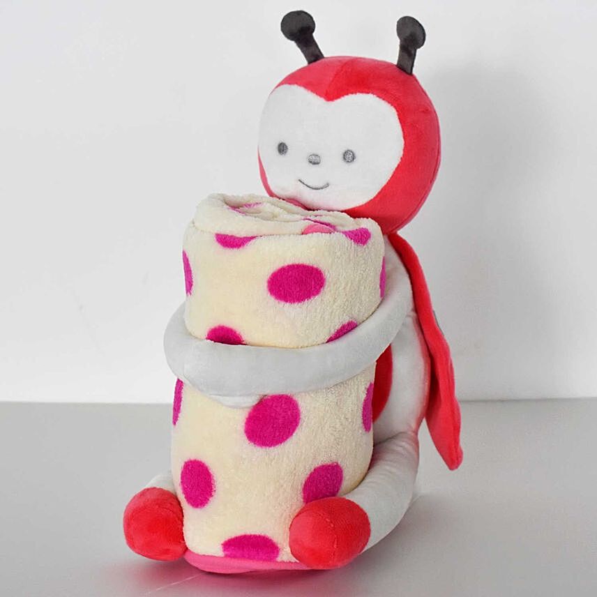 Ladybug Soft Toy with Baby Blanket
