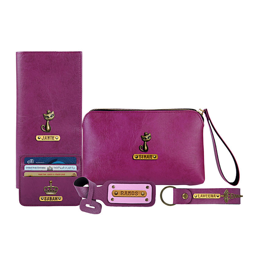 Voguish Personalised Travel Hamper Purple