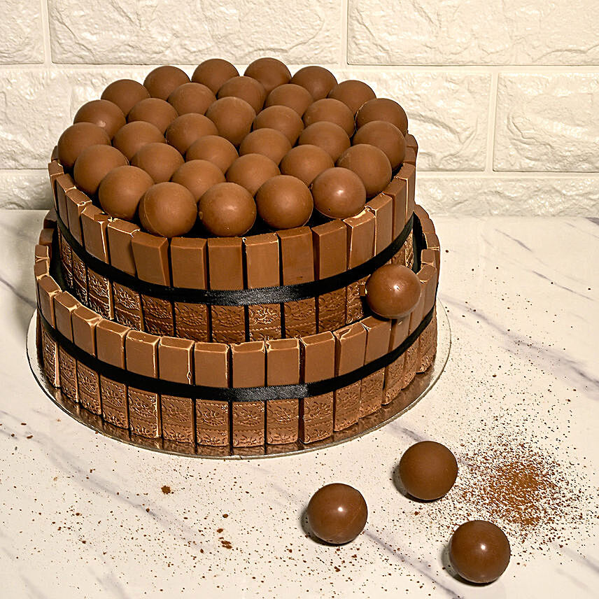Artistic Fortress of Belgian Chocolate Sticks With Chocolate Truffles
