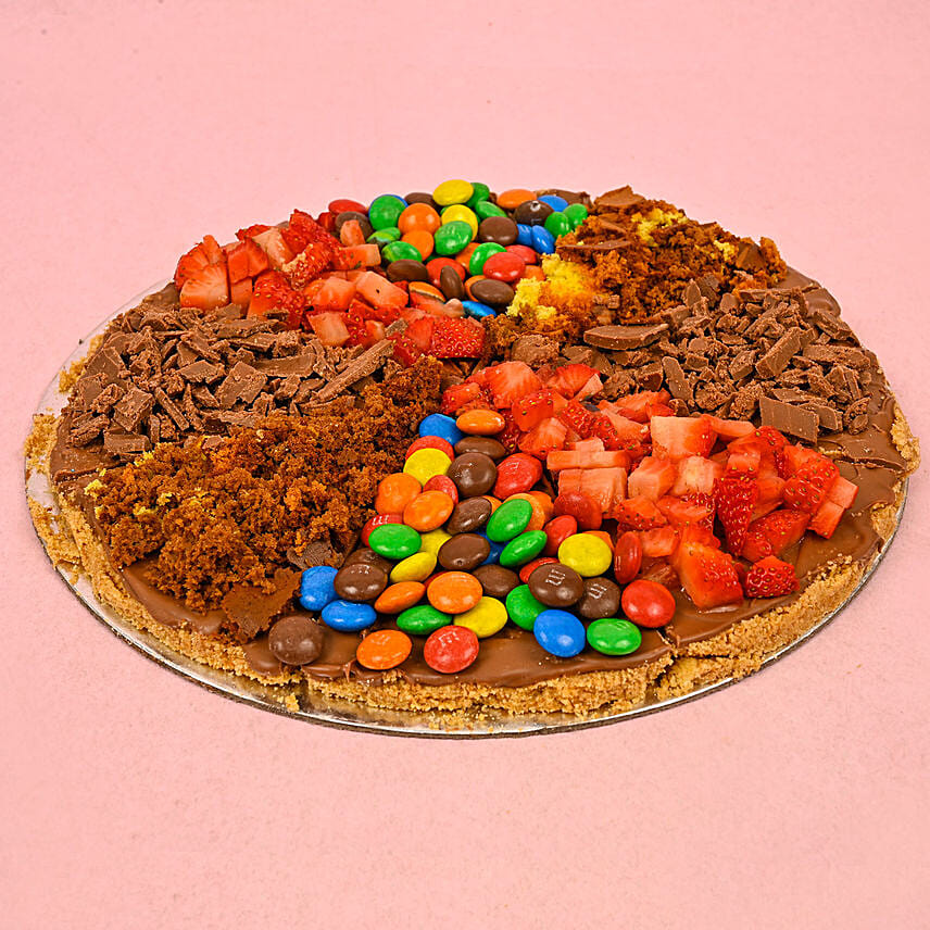 Chocolate Pizza With Lavish Nutella Covered Cookie Base