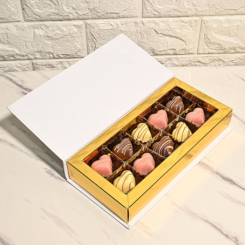 Personalized Box of Heart Shaped Chocolate Treats