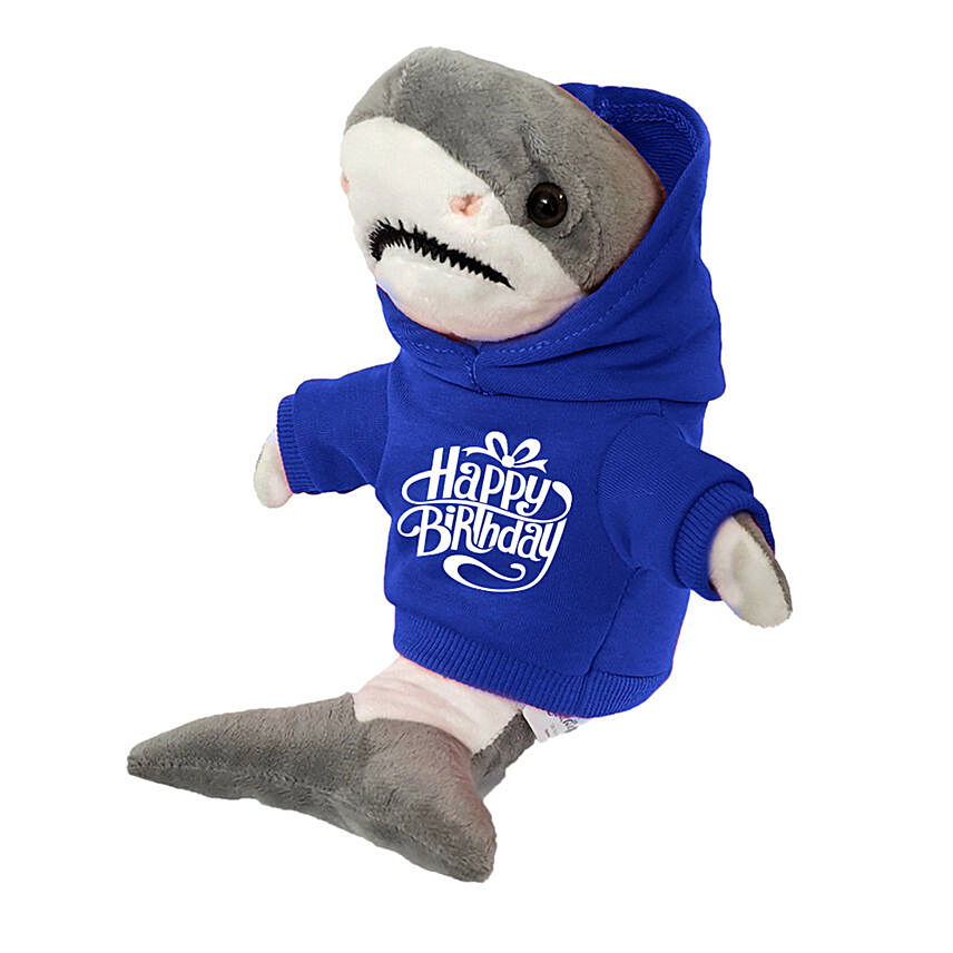 Cute Toy Shark With Blue Birthday Hoodie