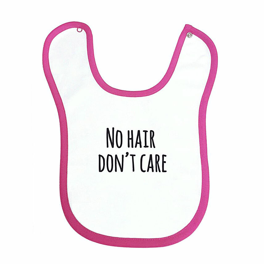No Hair Don't Care Bib - Pink