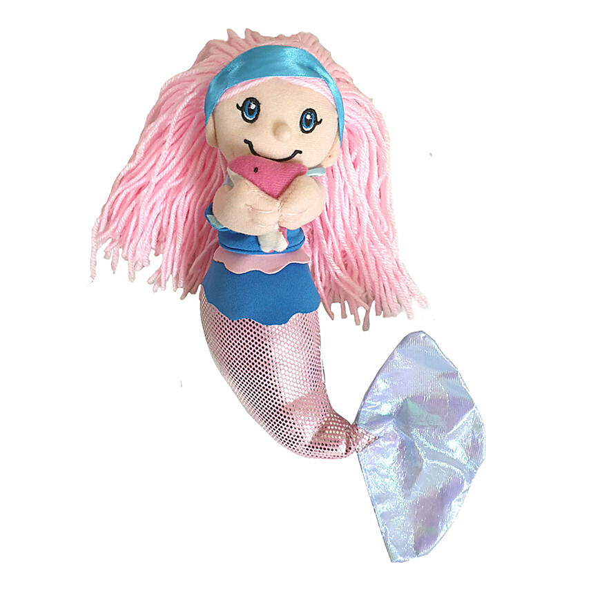 Soft Toy Mermaid Holding Baby Dolphin