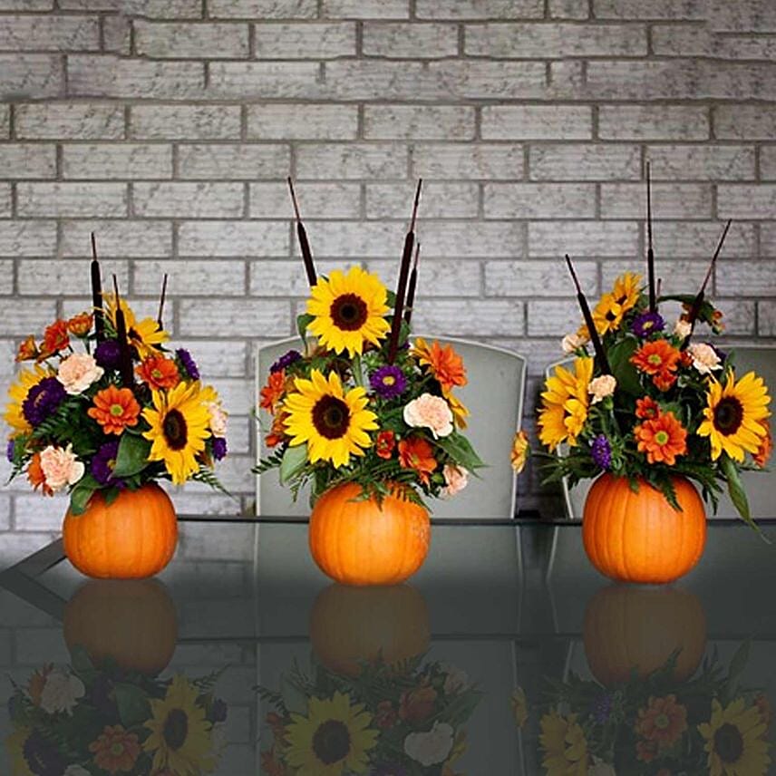 Cheerful Sunflower Table Arrangement Set of 3