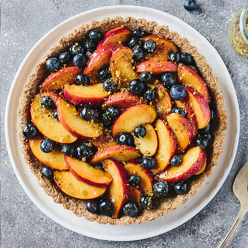 Flavourful Peach and Blueberry Tart 4 Portion