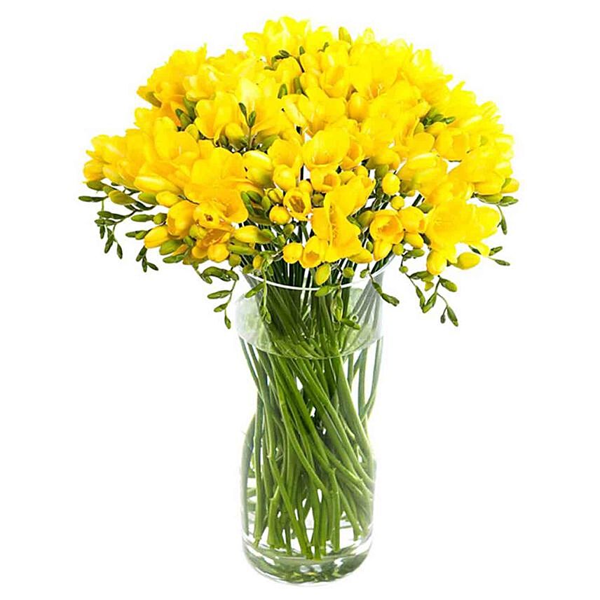 Sunshine Yellow Freesia Vase Arrangement