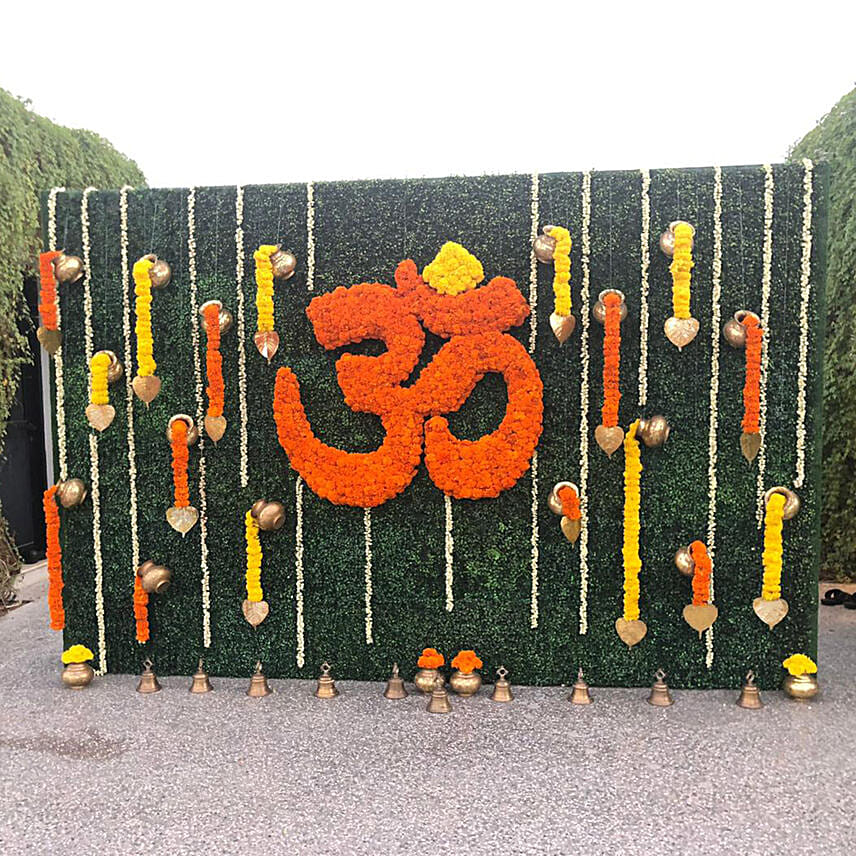 Grass Backdrop with Floral Om