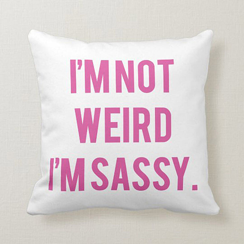 I am Sassy White Cushion