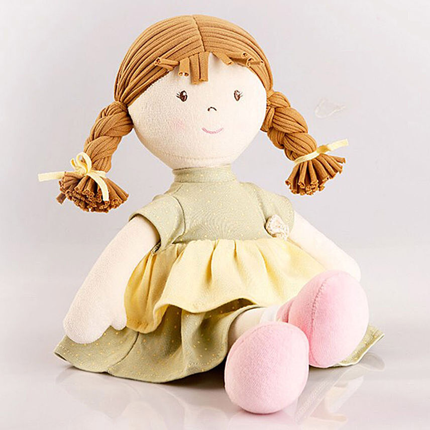 Cute Doll in Mint Green Dress Natural Cotton
