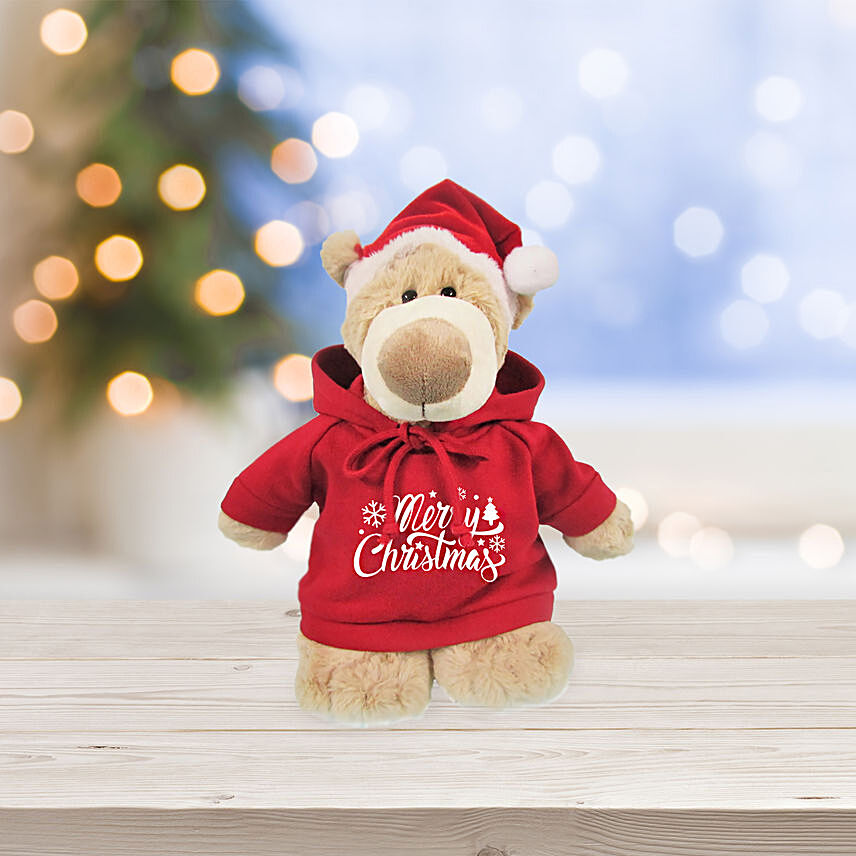 Christmas Bear with Santa Hat
