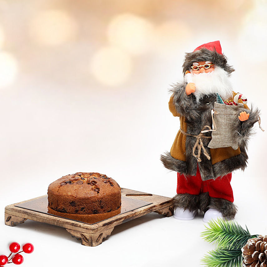 Choco Chips Tea Cake With Muscial Santa