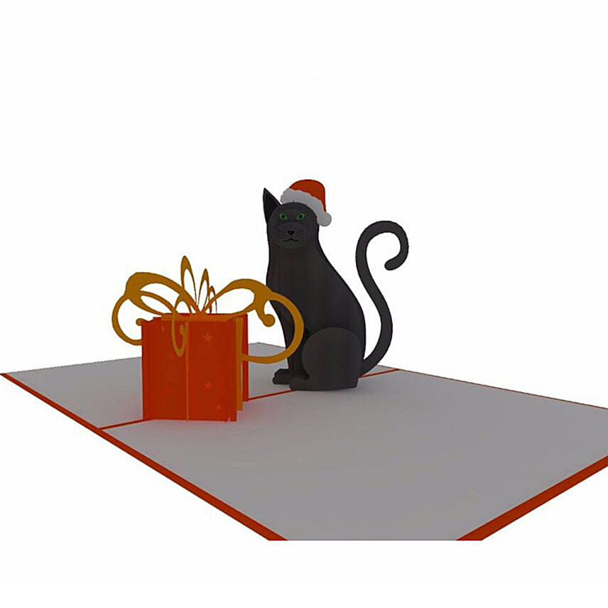 Christmas Cat Pop Up Card