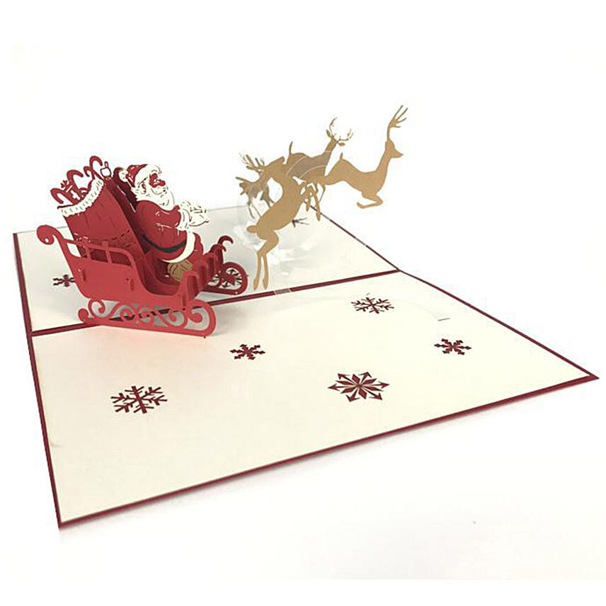 Santa on Sleign 3D Card