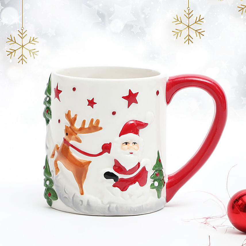 Set of 2 Embossed Christmas Mug