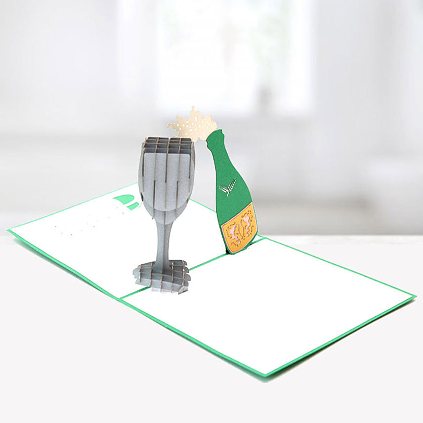 Bottle and Glass 3D Card