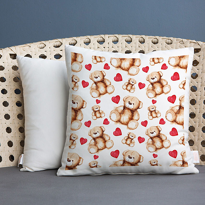 Teddy Love Printed Cushion