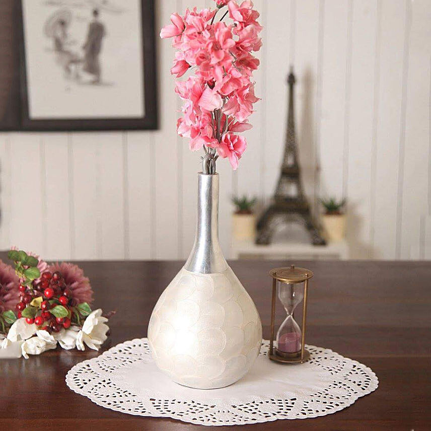 Decorative White Aluminium Vase