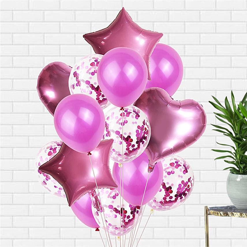 Pink Latex and Foil balloons