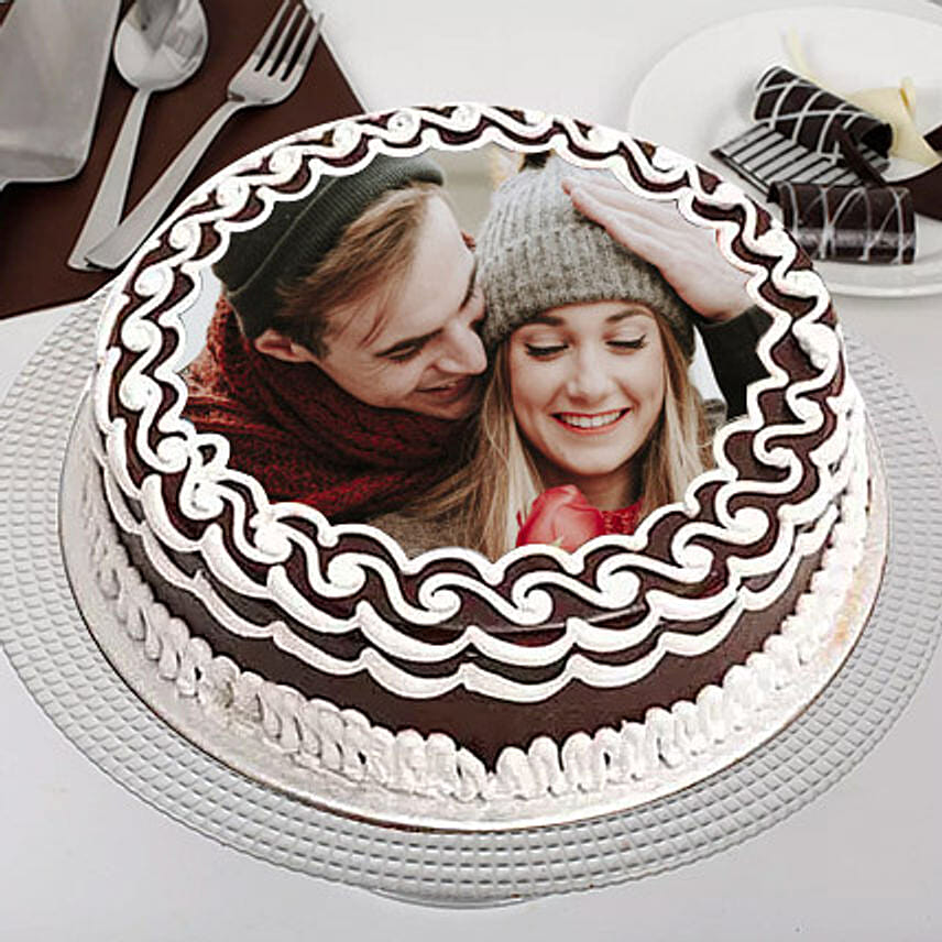 Dreamy Love Photo Cake- Pineapple 1 Kg Eggless